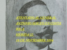 Antonio Maceo en el momento del atentado, 10 de noviembre 1894.